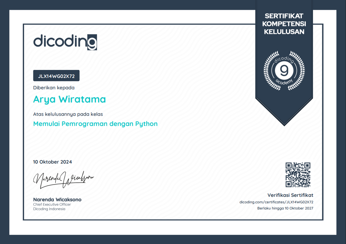 Python Dicoding Certificate