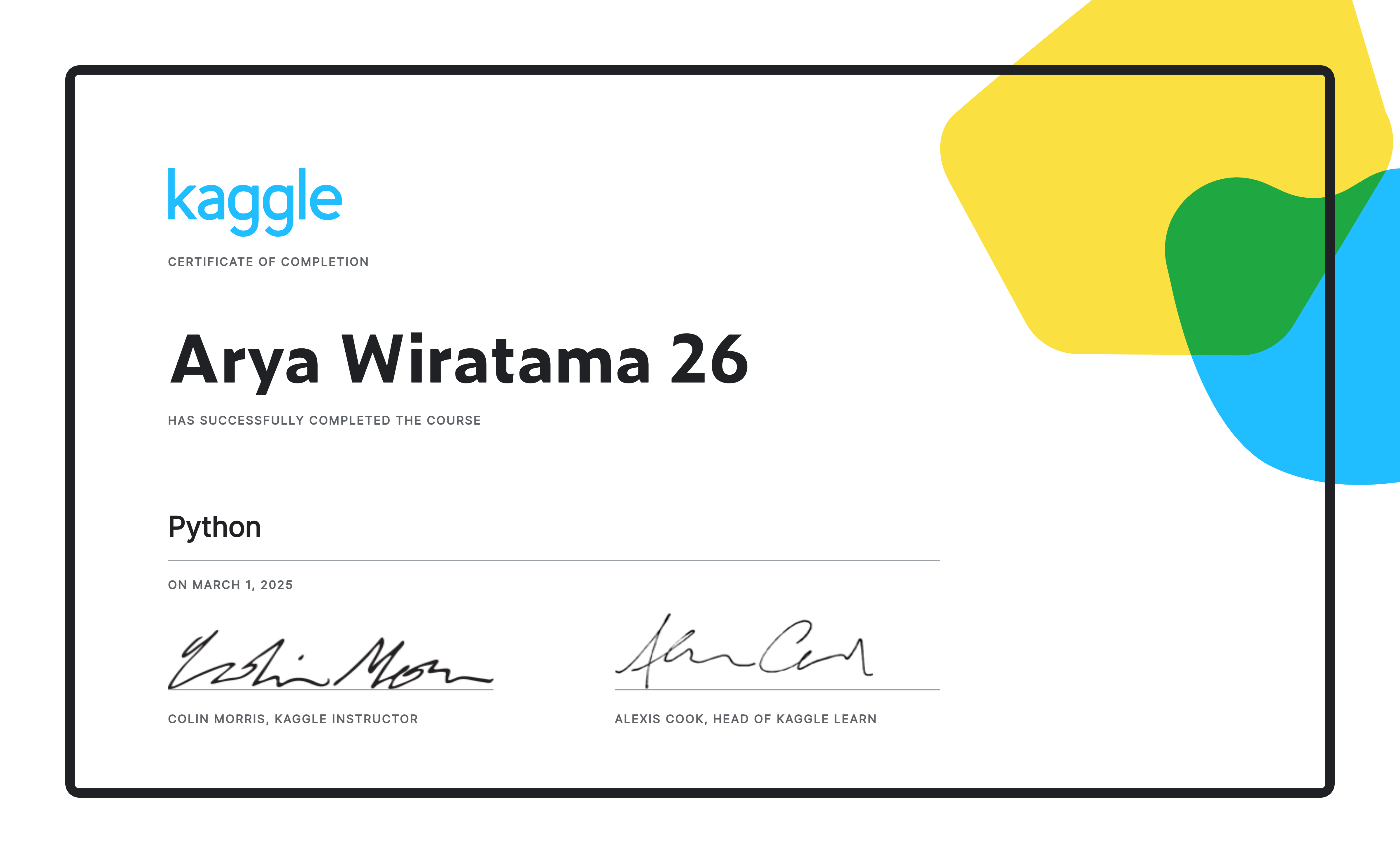 Python Kaggle Certificate